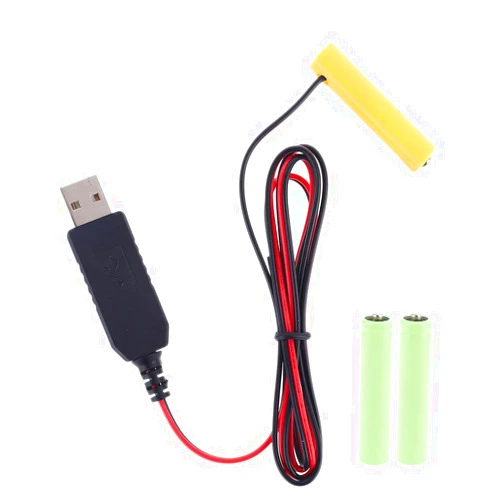 KHIOPNT LR03 AAA Battery Eliminator 1M USB Power Supply Cable Replace 1 to 4pcs AAA Battery (4.5V)