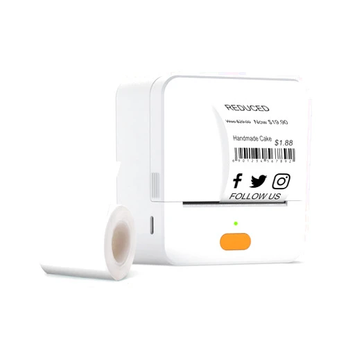 DETONGER Label Maker Machine with Tape P1 Portable Wireless Connection Label Printer Multiple Templates Available for Phone Pad Easy to Use Office Home Organization USB Rechargeable (White)