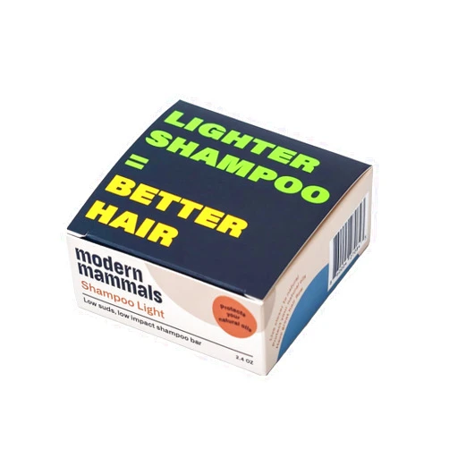 Modern Mammals Light Shampoo Bar - Gentler Wash for Better Hair, Minimalist Hair Care for Men, Low Lather, Conditioner, Sensitive Scalps, No Poo, Vegan, Natural Ingredients, Fragrance-Free (2.4oz Bar)