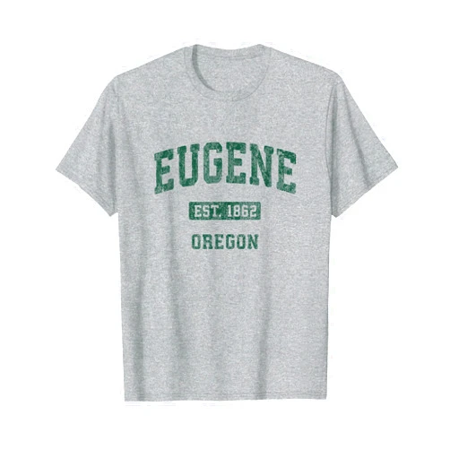 College & University Towns T-Shirts & Tees Eugene Oregon OR Vintage Athletic Sports Design T-Shirt