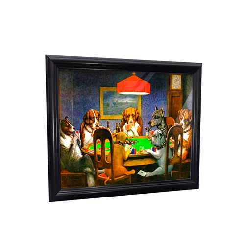 Crossroads Home Décor Dogs Playing Poker by Cassius Marcellus Coolidge, World Famous Wall Art Collection, Brighten Your Den or Man Cave Decor with this Dogs Playing Poker Framed Picture, 2485B