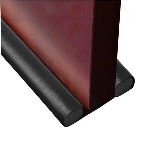 Wanheart Under Door Draft Stopper, 0-38 inch Under Door Bottom Gap Filler Draft Noise Blocker,Adjustable Washable Under Door Sweep,Soundproof Door Seal Protector Guard for Cold Air,Wind,Light (Black)