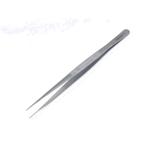 A2Z SCILAB Stainless Steel High Precision Forceps with Fine Strong Straight Serrated Point to use Engineer Labware for Scientific Use, (8 Inch)