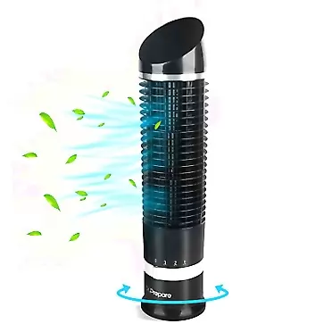 DR.PREPARE Oscillating Tower Fan, Desk Table Fan with 3 Speeds, Quiet Cooling, 60° Oscillation, 16 Inch Personal Small Bladeless Fan Cooling Fan for Bedroom Home Office Desktop