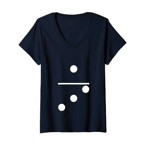 Domino Partner Gruppenkostüme Designs Halloween Womens Domino 1-3 Dominoes Costume Carnival Dominoes V-Neck T-Shirt