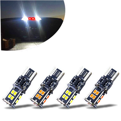 KISLED 12-24V Extremely Bright 194 912 921 168 175 2825 W5W T10 T15 LED Bulbs Fit for Chevrolet Dodge Ford GMC Honda Nissan Toyota Truck 3rd Brake Lamp Cargo Lights, White/Red