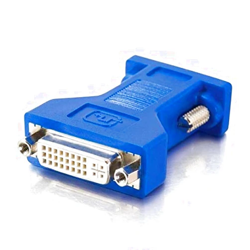 C2G Legrand DVI to VGA Video Adapter, Blue DVI Female to VGA Male Adapter, 8 Inc Computer Cable Adapter, 1 Count, C2G 26957