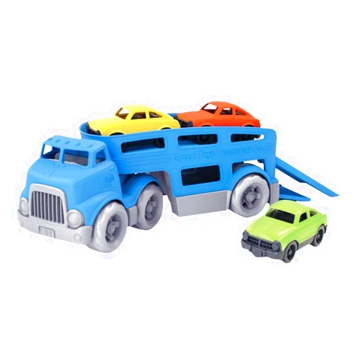 Green Toys Car Carrier, Blue - Pretend Play, Motor Skills, Kids Toy Vehicle. No BPA, phthalates, PVC. Dishwasher Safe, Recycled Plastic, Made in USA.