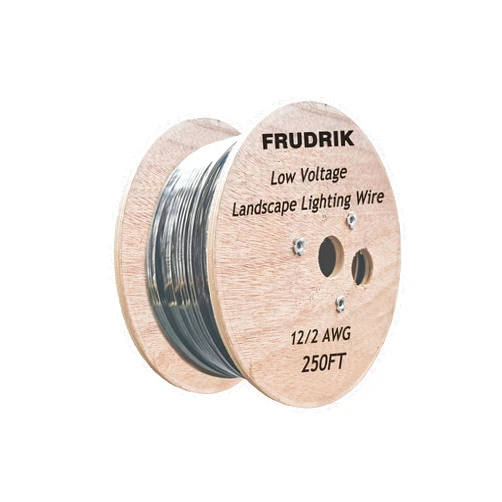 FRUDRIK Low Voltage Landscape Lighting Wire - Outdoor Direct Burial Underground Low-Energy Circuit Cable (12/2 Black, 250ft)