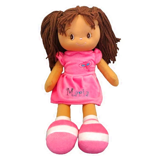 DIBSIES Personalized Butterfly Snuggle Doll - 15 Inch (Dark Brunette)