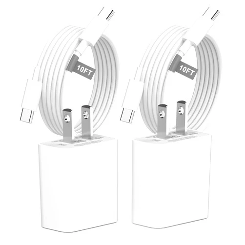 Matsusho iPhone 16 15 Charger Fast Charging 10 FT, 2 Pack 20W USB C Wall Charger with 10FT Long Type C Charger Fast Charging Cable for iPhone 16/16 Plus/16 Pro/16 Pro Max/15/15 Pro/15 Pro Max/15 Plus