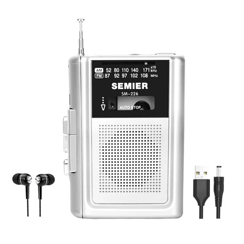 SEMIER Portable Cassette Player Recorder AM FM Radio, Compact Personal Walkman Cassette Tape Player/Recorder with Built in Speaker and Stereo Earphone Jack