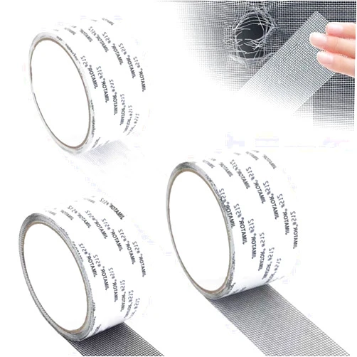 XieJY Strong Adhesive Screen Repair Tape, 2024 New Screen Repair Kit Window Screen Repair Tape, Fiberglass Screen Tape Mesh Repair Suitable for mesh Doors and Windows (5cm x 200cm) (Black Grey White)