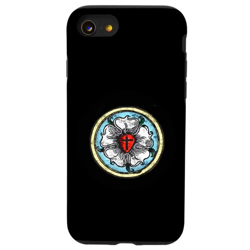 Lutheran Emporium iPhone SE (2020) / 7 / 8 Martin Luther Rose Lutheran Symbol Distressed Chalk 5 Solas Case