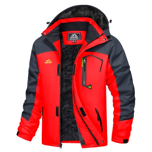 MAGCOMSEN Men's Winter Coats Water Resistant Ski Snow Jacket Warm Fleece Jacket Parka Raincoats With Multi-Pockets