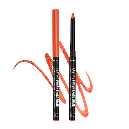 Rimmel Lasting Finish Exaggerate Automatic Lip Liner - Rich, Smooth Formula, Long Lasting - 018 Rose Addiction, .01oz