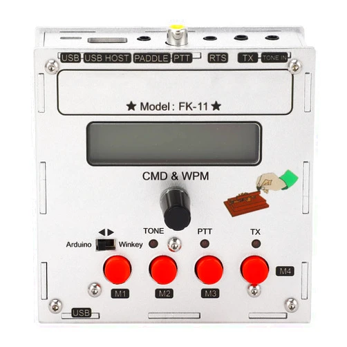 Walfront K3NG Keyer K3NG Code Full Functions LCD Display USB Keyboard Rotary Encoder CW Decoder Open Source CW Morse Code Aluminum Alloy K3NG Keyer