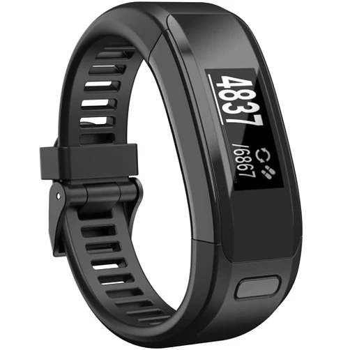 Wizvv Bands Replacement Compatible with Garmin Vivosmart HR, Black Strap with Black Metal Buckle Fitness Sport Wristband, Screwdriver Included