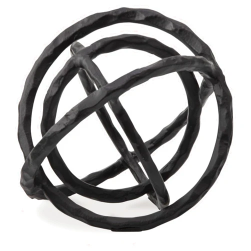 Signature Design by Ashley Barlee Contemporary Waterproof Cast Aluminum Global Sculpture, Black