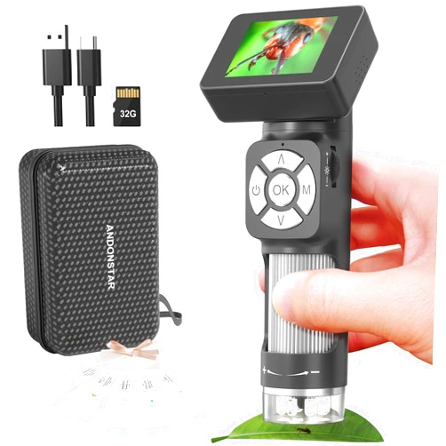 Andonstar AD112 Portable Pocket Microscope Kit for Kids and Adults with 2