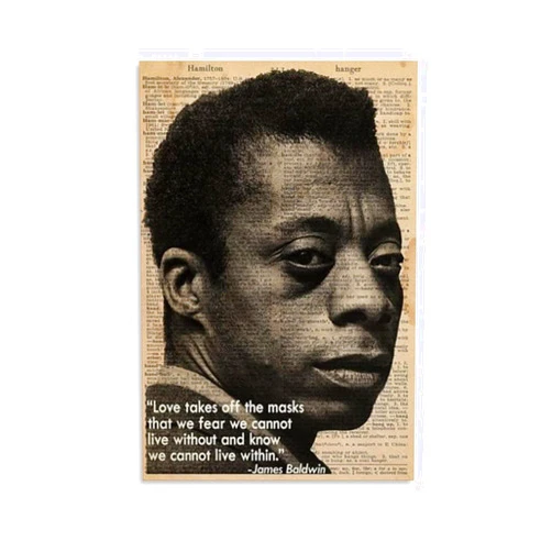 ALPTEC James Baldwin Vintage Photo Famous Dictionary Stylish Wall Art Poster 2 Canvas Painting Posters and Prints Wall Art Pictures for Living Room Bedroom Decor 08x12inch(20x30cm) Unframe-Style