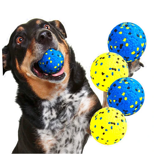 Kimee Dog Balls Tennis Ball Toys Dog Toys for Aggressive Chewers Durable Teething Chew Toys Water Toy Fetch Balls for Large Medium Small Dog and Puppies (4 Balls)