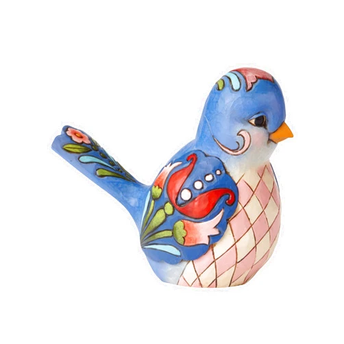 Enesco Jim Shore Heartwood Creek Bluebird of Happiness Floral Figurine, 4 Inch, Multicolor