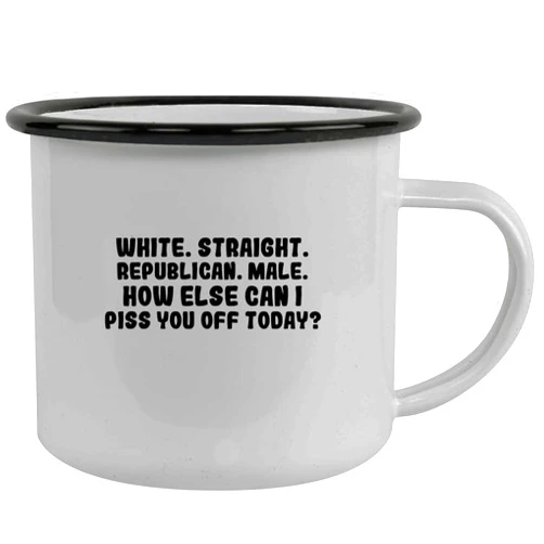 Molandra Products White. Straight. Republican. Male. How Else Can I Piss You Off Today? - Stainless Steel 12oz Camping Mug, Black