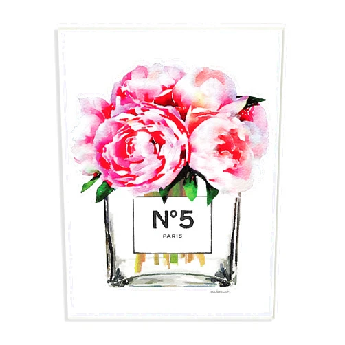 Stupell Industries Glam Paris Vase with Pink Peony Wall Plaque Art, Proudly Made in USA, 10 x 15