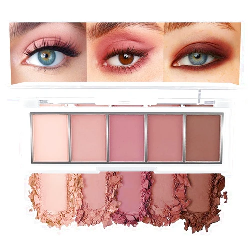AMY'S DIARY Earth Tone Eyeshadow Palette Makeup, 5 Colors Cool-Toned Velvety Matte Finish, Nude Taupe Eye Shadows, for Woman Long Lasting Naturing-Looking (#03)