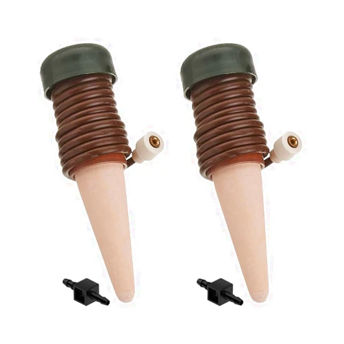 Blumat Classic Self-Watering Stakes - Prevents Overwatering and Underwatering for Healthy Growth While You are Away - Ideal for Indoor Plant Watering, 2 Pack, w Adapter