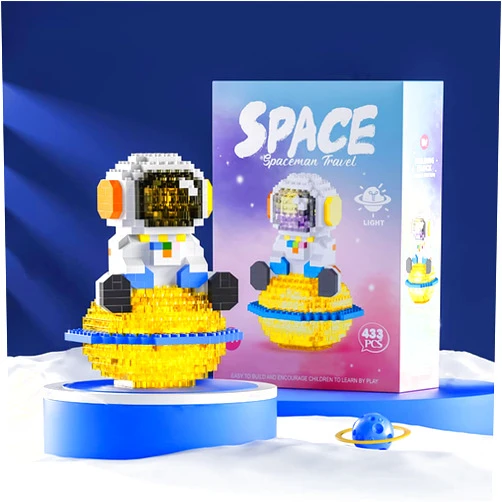 Uvini Astronaut Building Set Micro Building Blocks Model, STEM Building Toy Gifts for Adult, DIY Bricks Toys 433pcs, Compatible with Nanoblock