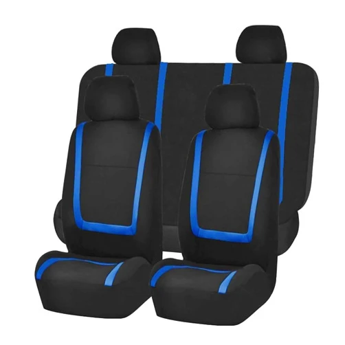 CfuLLi Car Seat Cover Sets for Aston Martin DB7 Volante,Front Rear Covers Protector Breathable Comfortable Full Surround Kit Airbag Compatible Accessories,Black-Blue