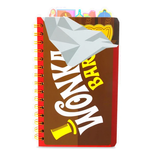 Silver Buffalo Willy Wonka Bar 5-Tab Spiral Notebook With 75 Sheets | Notepad Journal, Stationery Paper | 5 x 8 Inches
