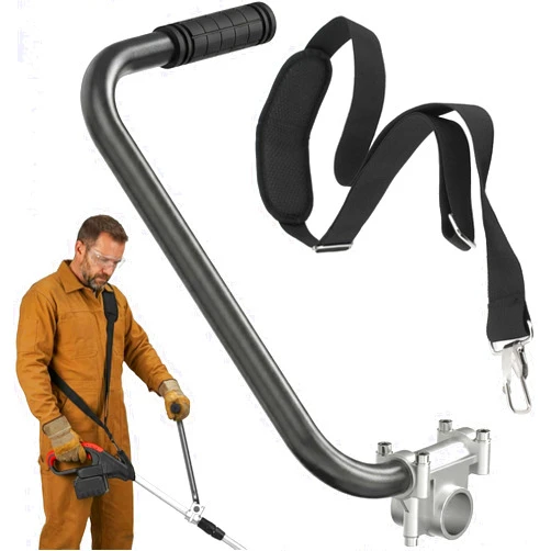 SporGain Weed Eater Handle, Ergonomic Trimmer Handle Extension with Adjustable Shoulder Strap, Trimmer Grip with Bracket Clamp, Weedeater Handle Fits 26/28mm Shafts for Lawn Care and Landscaping