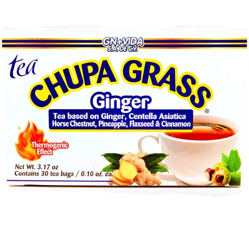 GN+Vida New Improved Formula Tea CHUPA Grass - Tea Based Ginger, Gotu Kola & Cinammon & Te CHUPA Panza Jengibre (30 Tea Bags/0.10 oz Each)