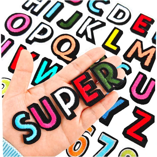EMORBALS 108Pcs Iron on Letters for Fabric, Letters Patches A-Z, Embroidered Number Patches 0-9, Iron on/Sew on Alphabet Patch for Clothes, Hat, Socks, Jeans