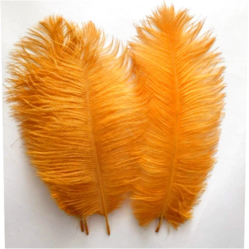 ADAMAI 10PCS Natural 7.8-9.8inch Ostrich Feathers Plume for Wedding Centerpieces Home Decoration (Gold)