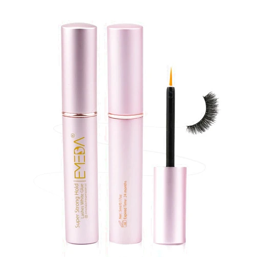 EMEDA 2 Packs False Eyelash Glue Super Strong Hold Clear Glue Professional Latex Free Eyelash Glue Waterproof Lash Glue Best White Strip Eyelash Adhesive Suitable for Sensitive Eyes Lash Adhesive