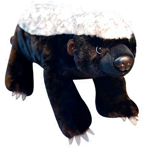 ZHONGXIN MADE Simulation Honey Badger Plush Toy - Black 20'' Realistic Wild African Badger Stuffed Animal Toys, Lifelike Standing Wild Animals Plush Toy Collection Gifts for Kids (20 inch)