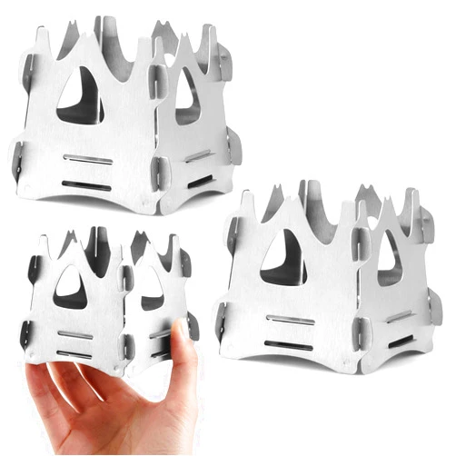 Blulu 2 Pcs Foldable Stove Portable Camping Stove for Outdoor Cooking, Lightweight Easy to Assemble Stove for Camping Backpacking Hunting Hiking Picnic, 2.9 x 2.4 x 3.1 Inches