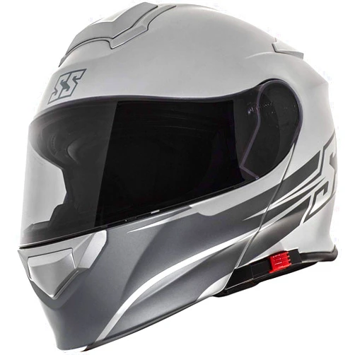 Speed and Strength SS4100 SS Logo Unisex-Adult Street Motorcycle Helmet - Satin Silver/Small