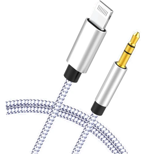 Esbeecables [Apple MFi Certified] iPhone to 3.5mm Car AUX Stereo Audio Cable (3FT/1M), Lightning to 3.5mm Nylon AUX Adapter Compatible with iPhone 14/13 Pro/12/11/XS/XR/X 8 7/iPad to Home Stereo/Speaker/Headphone