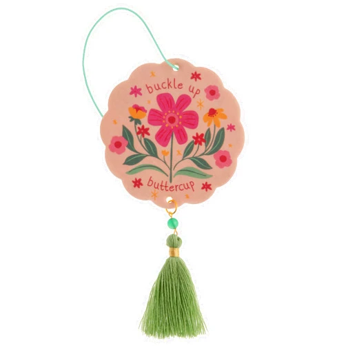 Karma, Essential Oil Air Freshener for Cars Set of 2, Home & Office - Colorful Decorative Hanging Air Freshener with Tassel, Buttercup Vanilla Scented