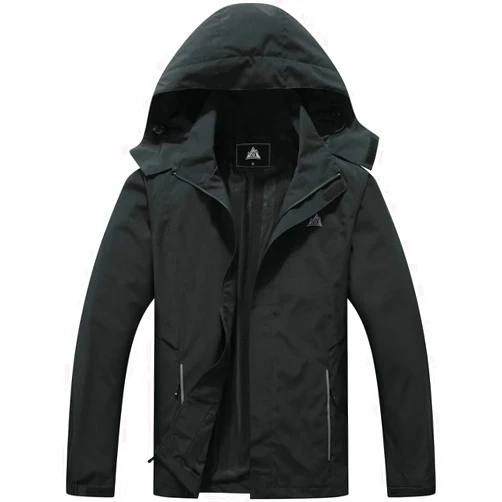 Pooluly Men's Lightweight Rain Jacket Outdoor Softshell Hiking Windbreaker Waterproof Hooded Raincoat