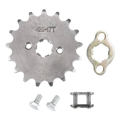 uxcell 1 Set 420 17T 17mm Motorcycle Front Engine Sprocket for 50cc 70cc 90cc 110cc 125cc Dirt Pit Bike Mini Bike ATV