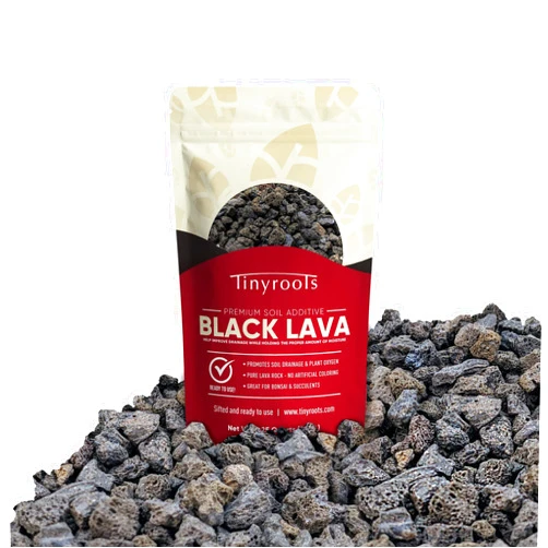 Bonsai Outlet Tinyroots Black Lava Rock for Plants, 2.25 Quarts, Premium Sifted Bonsai and Cactus Soil Aggregate Used for Top Dressing, No Dyes and No Chemicals, 1/8 to 1/4 Inch Particle Size