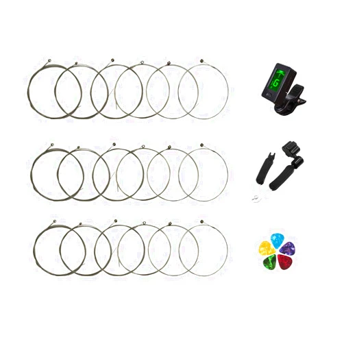 JYsun Electric Guitar Strings 3 Full Sets and 1pc Guitar Tuner 1pc Guitar Restringing Tool 5pcs Guitar Picks