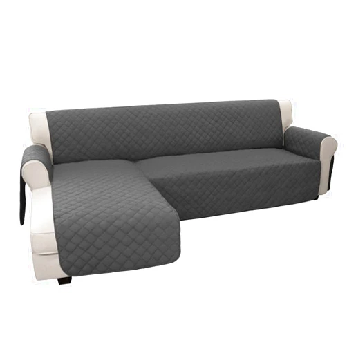 Easy-Going Sectional Couch Covers for Dogs L Shape Sofa Cover Reversible Sofa Slipcover Chaise Lounge Cover Furniture Protector Cover for Pets Dog Cat (Large, Dark Gray/Dark Gray)