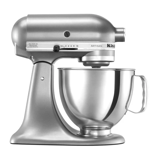 KitchenAid Artisan Series 5 Quart Tilt Head Stand Mixer with Pouring Shield KSM150PS, Contour Silver, Zinc